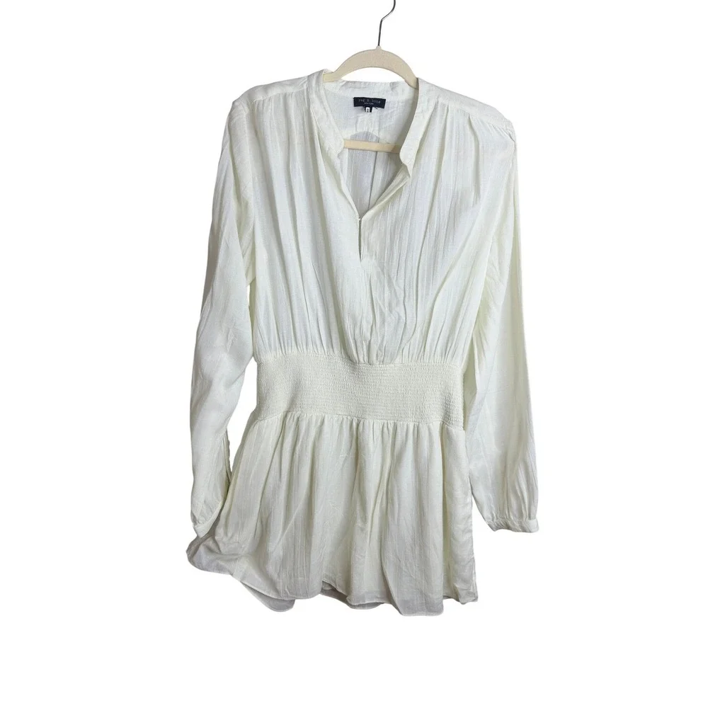 rag & bone White Long-Sleeve Mini Dress